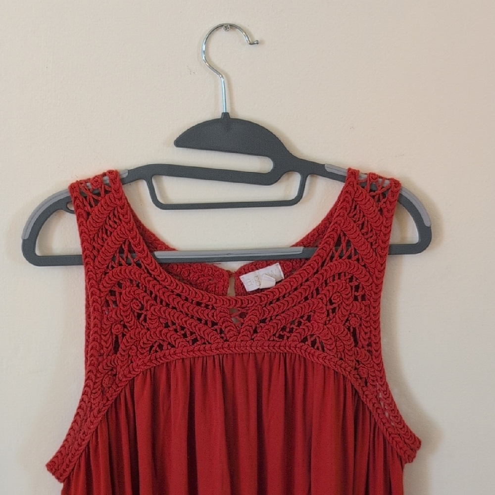 a:glow Vibrant Orange Maternity Crochet Dress